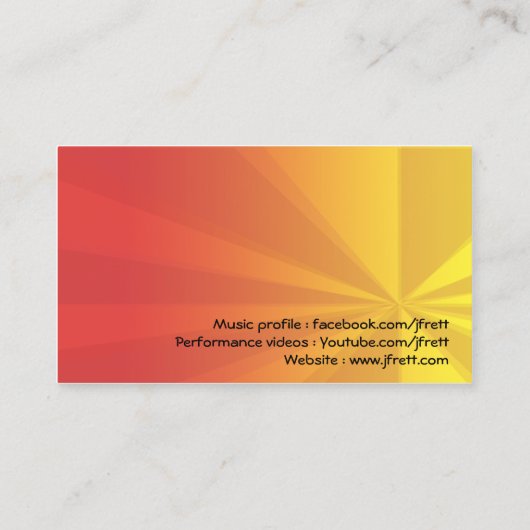 Red Hot Chili gitarist Visitekaartje (Achterkant)