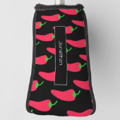 Red Hot Chili Pattern voegt Jouw naam Fun Novelty  Golfheadcover (Draai 90)