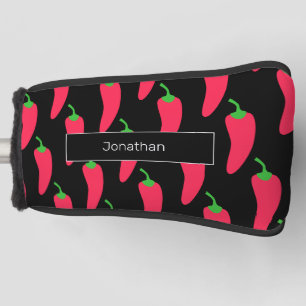 Red Hot Chili Pattern voegt Jouw naam Fun Novelty Golfheadcover