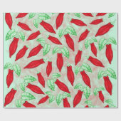 Red Hot Chili Pepper Decorative Pattern Cadeaupapier (Vlak)