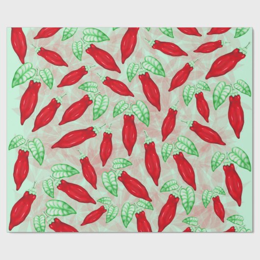 Red Hot Chili Pepper Decorative Pattern Cadeaupapier (Vlak)