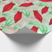 Red Hot Chili Pepper Decorative Pattern Cadeaupapier (Hoek)