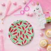 Red Hot Chili Pepper Decorative Pattern Papieren Bordje (Feest)