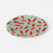 Red Hot Chili Pepper Decorative Pattern Papieren Bordje (Gekanteld)