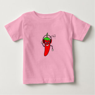 Red Hot Chili Pepper die naar muziek T-Shirt luist