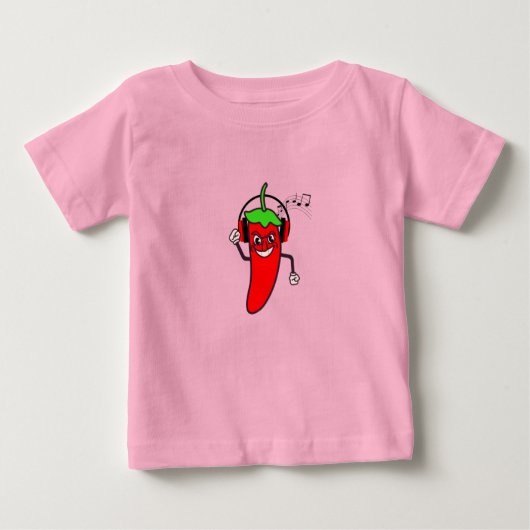 Red Hot Chili Pepper die naar muziek T-Shirt luist (Voorkant)