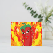 Red Hot Chili Pepper Diva Briefkaart (Staand voorkant)