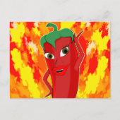 Red Hot Chili Pepper Diva Briefkaart (Voorkant)