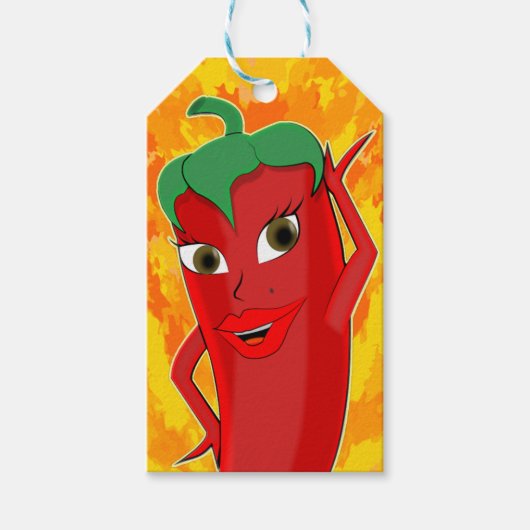 Red Hot Chili Pepper Diva Cadeaulabel (Voorkant)