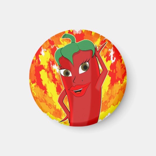 Red Hot Chili Pepper Diva Magneet (Voorkant)