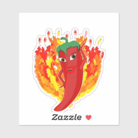 Red Hot Chili Pepper Diva Sticker (Vel)