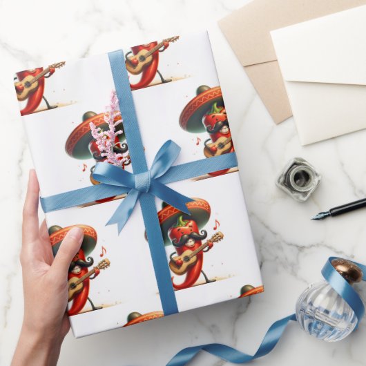 Red Hot Chili Pepper Gitaar spelen Cadeaupapier (Geschenken)