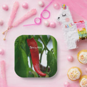 Red Hot Chili Pepper Green Red White Papieren Bordje (Feest)