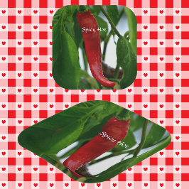 Red Hot Chili Pepper Green Red White Papieren Bordje