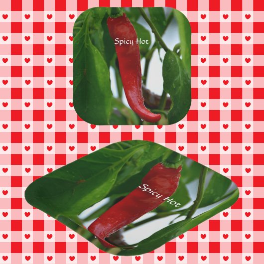 Red Hot Chili Pepper Green Red White Papieren Bordje