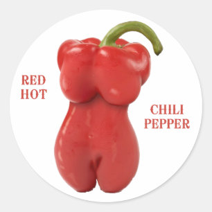Red Hot Chili Pepper Ronde Sticker