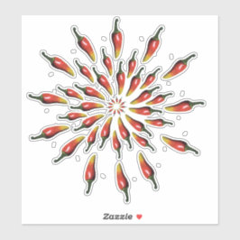 Red Hot Chili Peppers Mandala Art Sticker