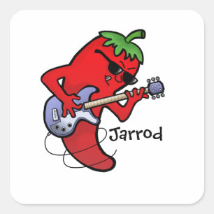 Red Hot Chili Rocker Vierkante Sticker