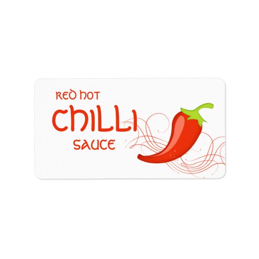 Red Hot Chili Sauce Pepper Label (Voorkant)