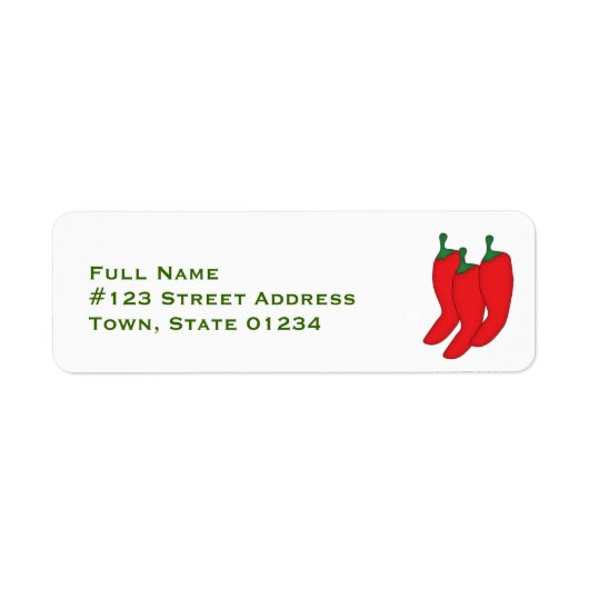 Red Hot Chilis Mailing Labels (Voorkant)