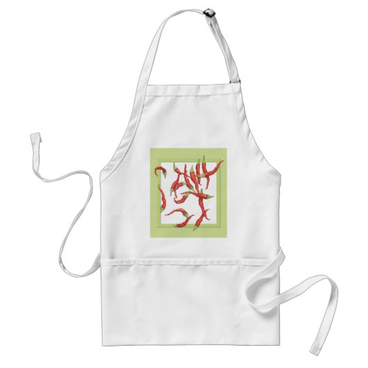 Red Hot Chillies green Apron Standaard Schort (Voorkant)