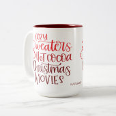 Red Hot Cocoa Christmas Tweekleurige Koffiemok (Voorkant links)