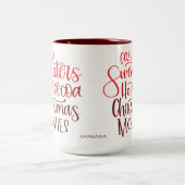 Red Hot Cocoa Christmas Tweekleurige Koffiemok (Center)