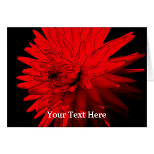 Red Hot Dahlia Floral Art-fotokaart