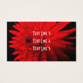 Red Hot Dahlia Flower Art Visitekaartje (Achterkant)