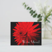 Red Hot Dahlia Nieuw adres Floral Art Briefkaart (Staand voorkant)