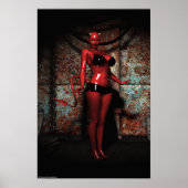 Red Hot Devil Woman Pin-up Poster (Voorkant)