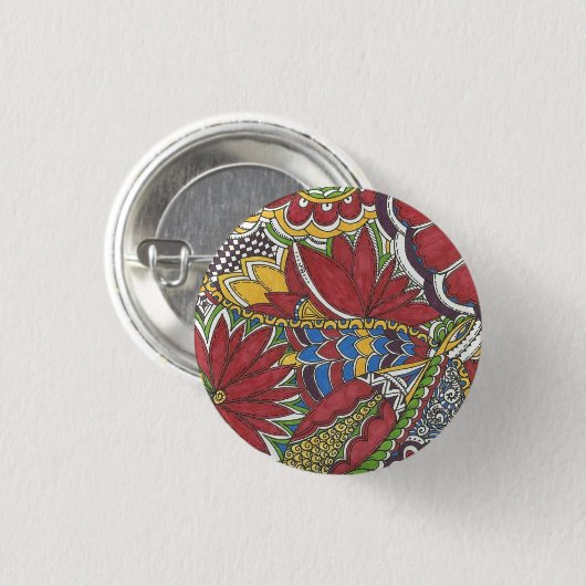 Red Hot Doodle Art Button (Voorkant /achterkant)