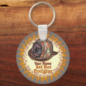 Red Hot Firefighter aangepaste brandweerman sleute Sleutelhanger (Voorkant)