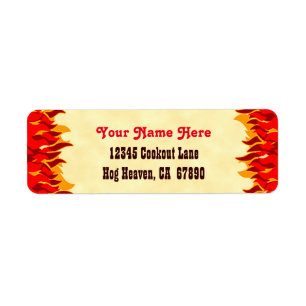Red Hot Flames Custom Return-adreslabels Etiket