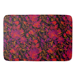 Red hot floral pattern badmat