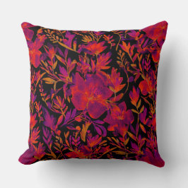 Red hot floral pattern kussen