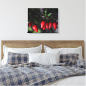 Red Hot Garden Salsa Chili Peppers. Canvas Afdruk (Insitu (Slaapkamer))