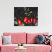 Red Hot Garden Salsa Chili Peppers. Canvas Afdruk (Insitu (Woonkamer))