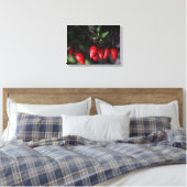 Red Hot Garden Salsa Chili Peppers. Canvas Afdruk (Insitu (Slaapkamer))