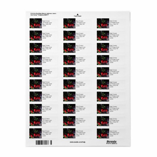 Red Hot Garden Salsa Chili Peppers. Etiket (Full Sheet)