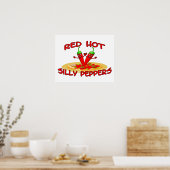 Red Hot Gekke Peppers Poster (Keuken)