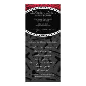 Red Hot Glam aangepaste salon Coupon-rackkaarten Reclamekaart (Achterkant)