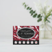 Red Hot Glam Custom Salon Loyalty Punch Card (Staand voorkant)