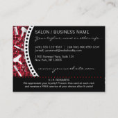 Red Hot Glam Custom Salon Loyalty Punch Card (Achterkant)