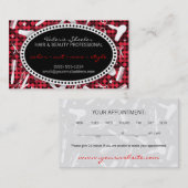 Red Hot Glam Hair & Beauty Appointcard Afsprakenkaartje (Voorkant / Achterkant)