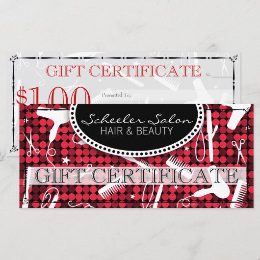 Red Hot Glam Hair & Beauty Gift-certificaat (Voorkant / Achterkant)