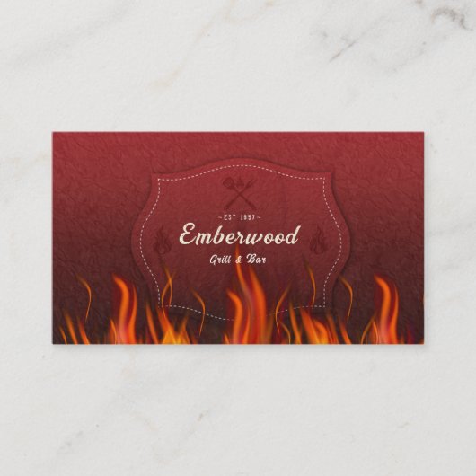 Red Hot Grill Business Card Visitekaartje (Voorkant)