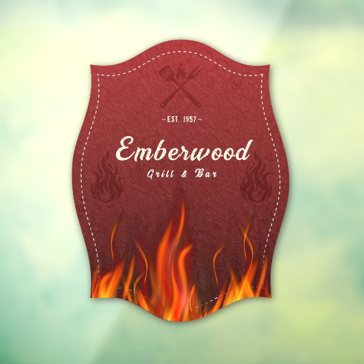 Red Hot Grill Window Cling Raamsticker (Vel 3)