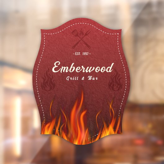 Red Hot Grill Window Cling Raamsticker (Vel 2)