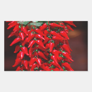 Red Hot Hanging Chili Peppers Afbeelding Design Rechthoekige Sticker